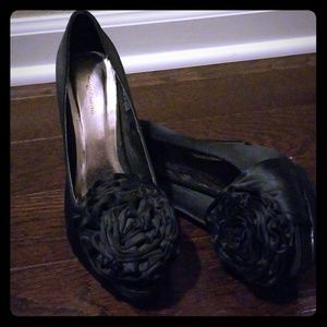 Satin Black Heels